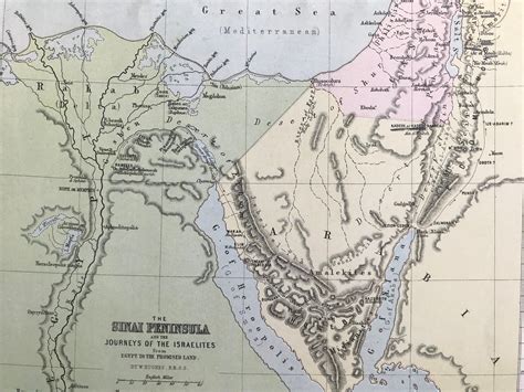 1871 The Sinai Peninsula And The Journeys Of The Israelites Original