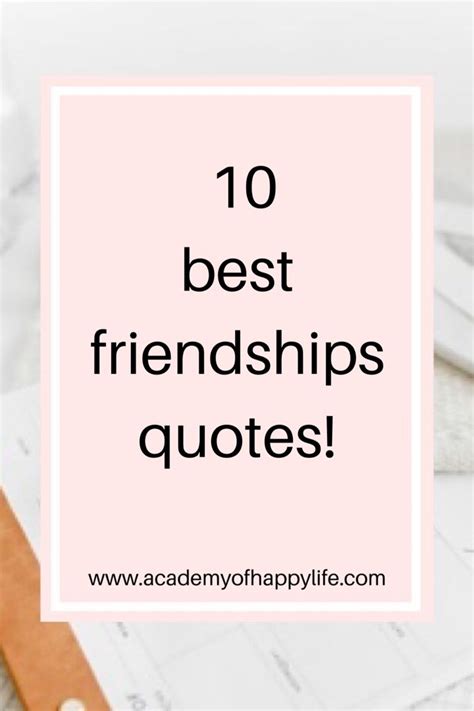 10 Best Friendships Quotes Academy Of Happy Life Friendship Quotes