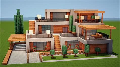 Großes Modernes Haus In Minecraft Bauen Tutorial Haus 213 Youtube