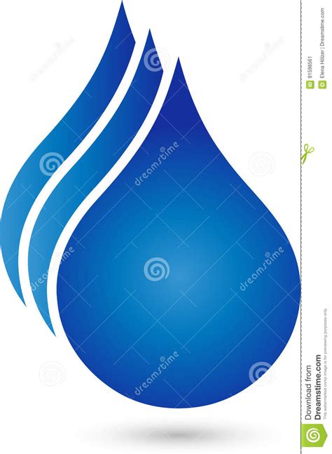 Three Drops Water And Wellness Logo Stock Vector Illustration Of