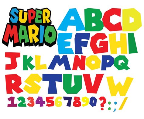 Super Mario Font Svg Super Mario Alphabet Svg Super Mario Etsy