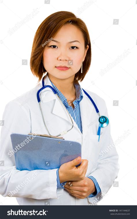 Serious Nurse Young Female Medical Doctor Stock Photo 141144637