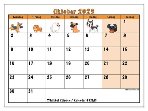 Kalender For Oktober 2023 For Utskrift “norge” Michel Zbinden No