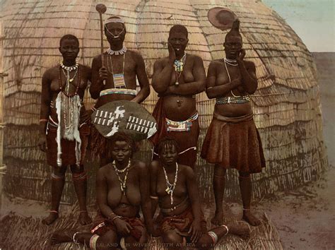 South Africa A Zulu And His Wives Photograph By Science Source Fine