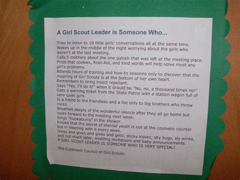 Girl Scout Leader Poem ガールスカウトの手作り品