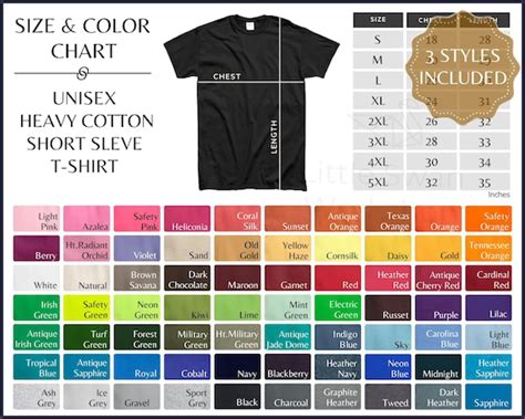 Gildan Color Chart Gildan G Unisex Adult T Shirt Size Etsy Uk
