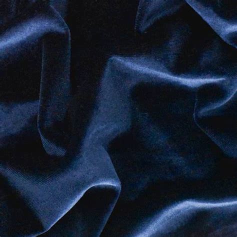 Dark Navy Blue Velvet Knit Fabric By The Yard