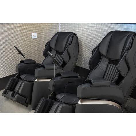 synca wellness kurodo black modern faux leather upholstered powered reclining massage chair with