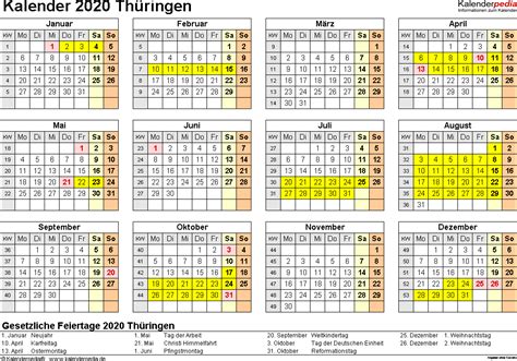 Kalender dezember 2020 zum ausdrucken kostenlos. Kalender 2020 Thüringen: Ferien, Feiertage, PDF-Vorlagen