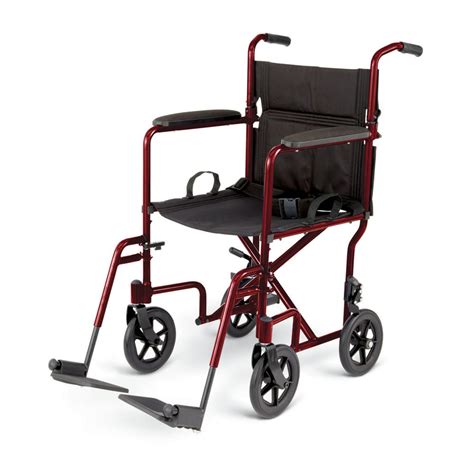 Medline Aluminum Transport Wheelchair With 8 Wheels Swing Away