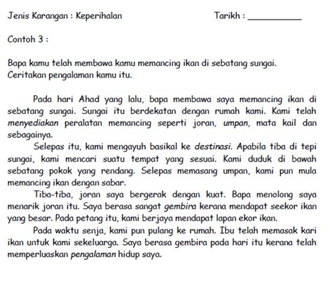 Contoh Karangan Latihan Karangan Tahun Riset