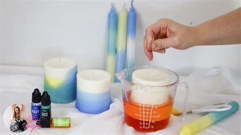 How To Dip Dye Pillar Candles Youtube