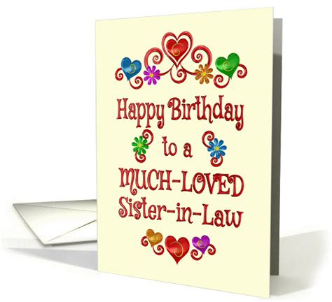 May all your birthday wishes comes true. Happy Birthday Sister-in-Law Hearts and Flowers card (1422846)