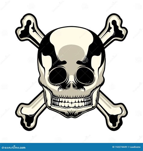 Isolated Skull Crossbones Tattoo Stock Vector Illustration Of