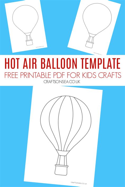 hot air balloon template free printable pdf crafts on sea