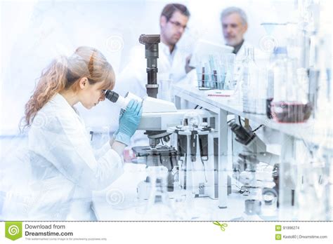 Health Care Researchers Working In Scientific Laboratory Stock Photo