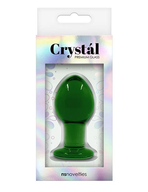 crystal glass butt plug medium green stockroom