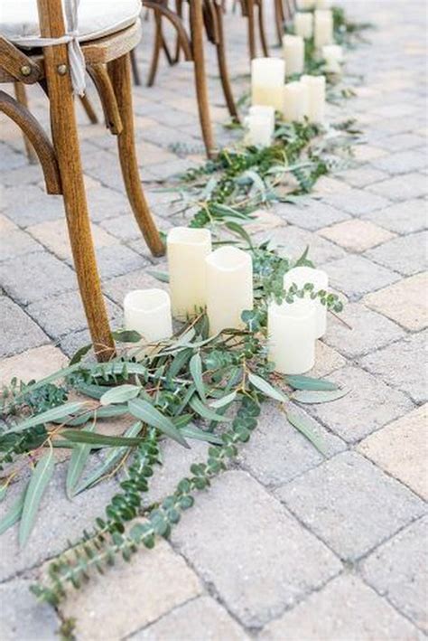 Simple Wedding Aisle Ideas With Candles And Greenery Emmalovesweddings