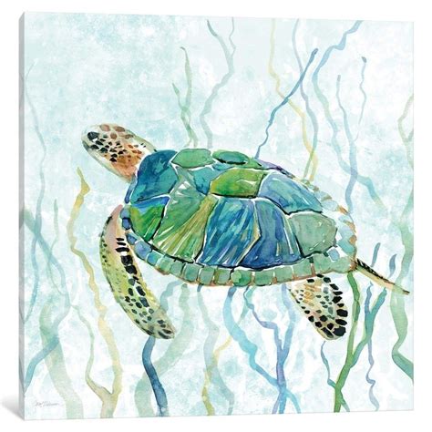 Icanvas Sea Turtle Swim Ii By Carol Robinson 48 X 48 X 15
