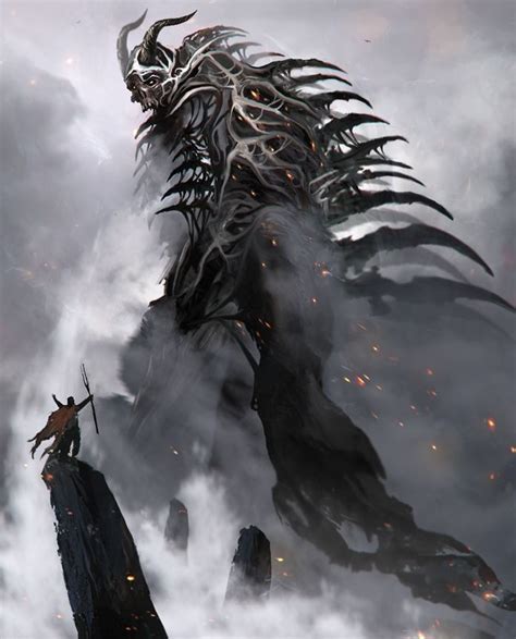 Colossal Demon Fantasy Monster Fantasy Artwork