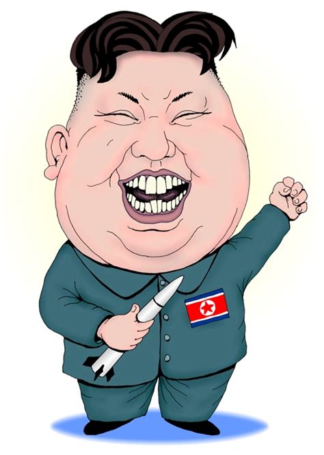 Kim Jong Un Caricature North Korean Leader Kim Jong Un Color Cartoon