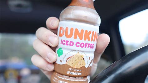 Dunkin Donuts Iced Coffee Girl Scout Cookie Smores Review Youtube