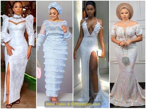 20 Pictures White Lace Aso Ebi Styles Nigerian Prints Designs You