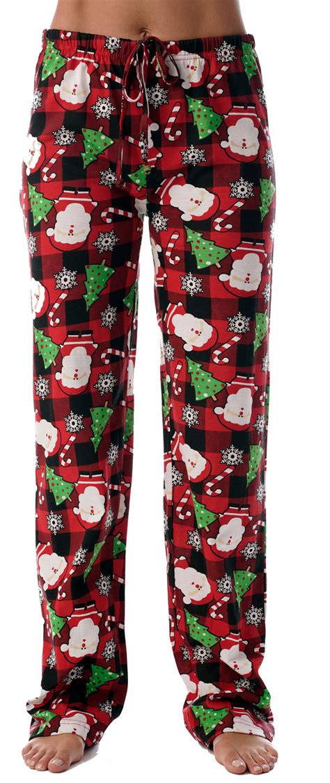 just love women pajama pants sleepwear black red buffalo plaid christmas medium