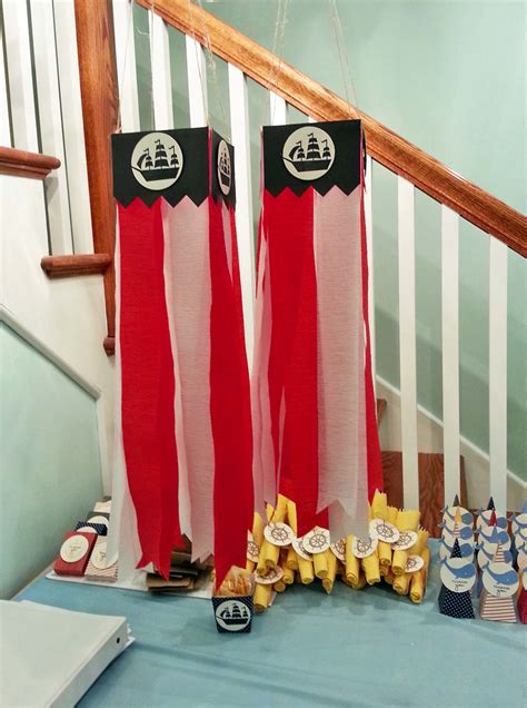 If you're looking for a diy pirate sign, pirate party sign pirate birthday sign printable pirate game pirate decorations #affiliate. DIY Pirate Party Decor Crepe Paper Windsock Tutorial A ...