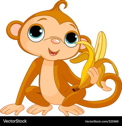 Comic Monkey With Banana Royalty Free Vector Image