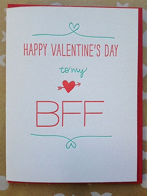 Best Friend Valentine Card Letterpress Valentine For Bff