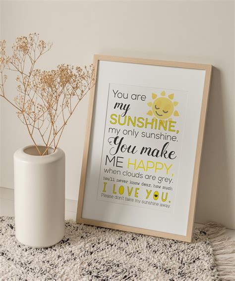 Printable Quote Wall Art Quote Prints You Are My Sunshine Etsy