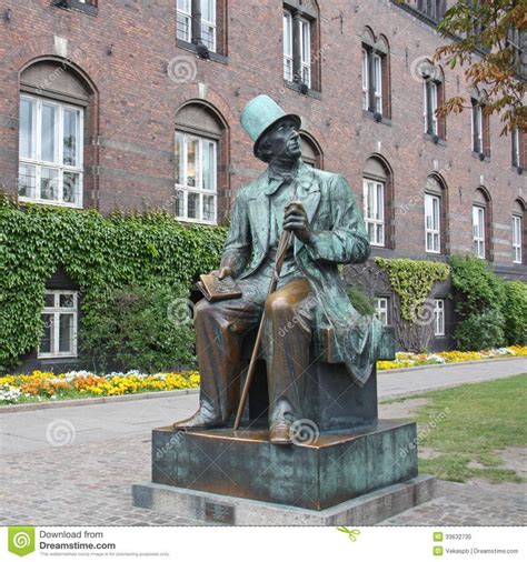 Hans Christian Andersens Statue Outside City Hall Hans Christian