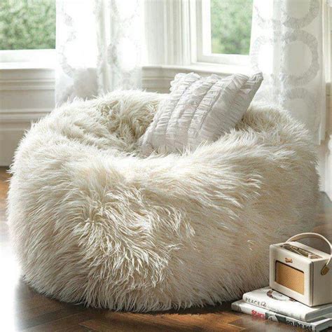 White Fluffy Bean Bag Chair Chairsxg