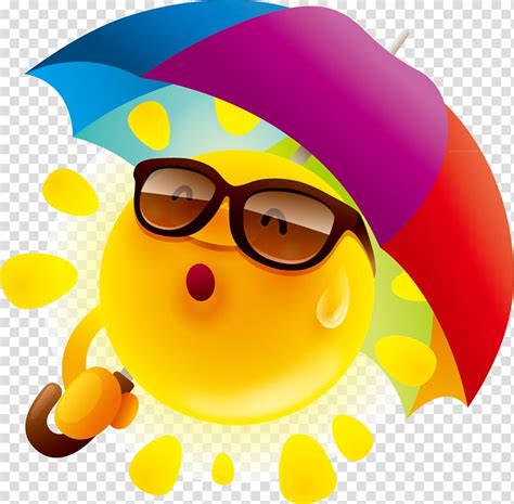 Emoji Holding Umbrella Illustration Cartoon Umbrella Cute Cartoon