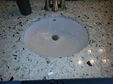 Broken Glass Almost Mosaic Bathroom Countertop Mosaic Bathroom Bathroom Countertop Countertops