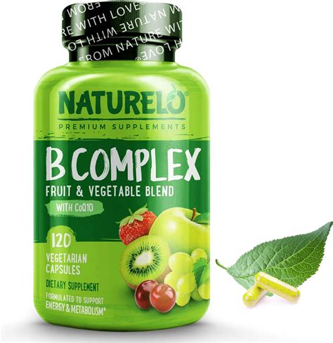 Naturelo B Complex Whole Food With Vitamin B6 Folate B12 Biotin