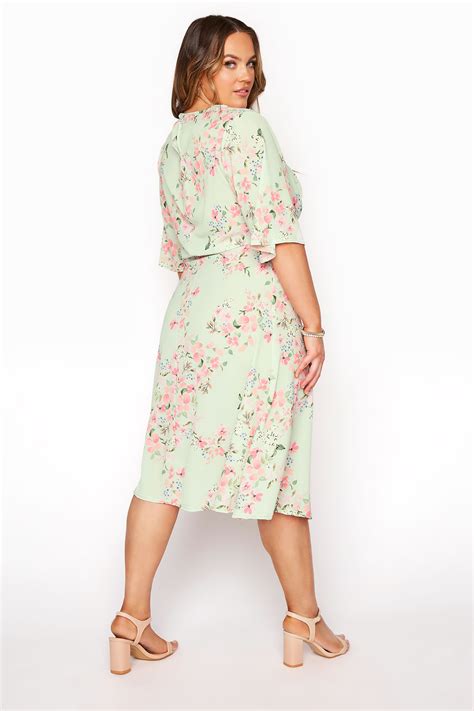yours london sage green floral dress yours clothing