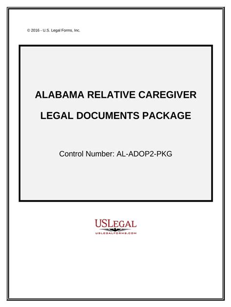 Alabama Relative Caretaker Legal Documents Package Alabama Form Fill Out And Sign Printable