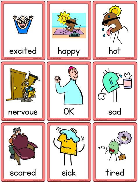 Emotions Flashcards For Children Esl Flashcards