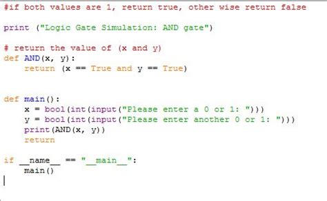 Solved This Is The Simulation Of The And Gate In Python