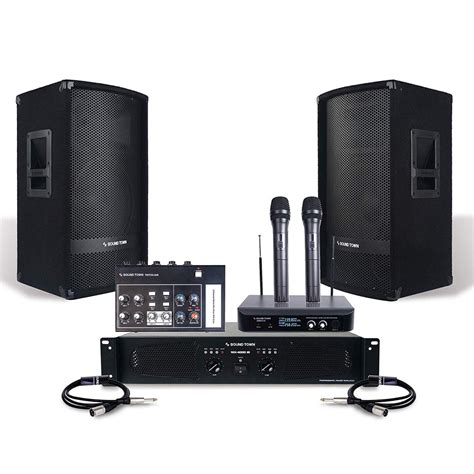 Pa System Set 12 Speakers Amplifier Mini Mixer Microphone System