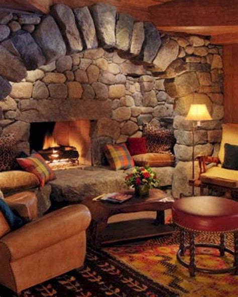 50 Exotic Traditional Fireplace Cabin To Create A Romantic Atmosphere