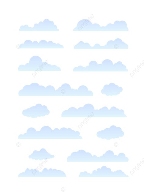 Blue Sky White Clouds Cartoon Cute Illustration Decoration Icon Vector
