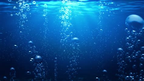 Underwater Scene Bubbles Rising Light Rays Stock Footage Video 100