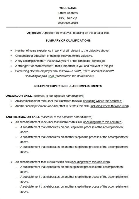 Functional Resume Template 15 Free Samples Examples Format Download