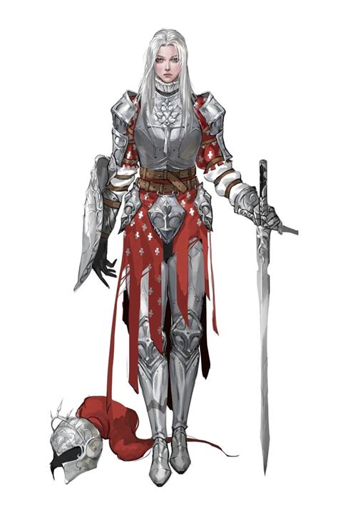 Female Fighter Knight In Plate Armor Pathfinder Pfrpg Dnd Dandd 35 5th