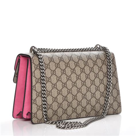 Gucci Gg Supreme Monogram Small Dionysus Shoulder Bag Pink 221263