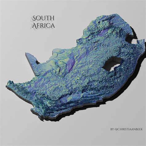South Africa Shaded Relief Map By Maps On The Web
