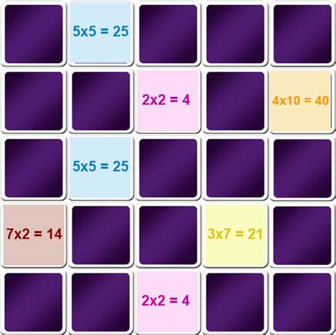 Learning Multiplication Game 7 Times Table